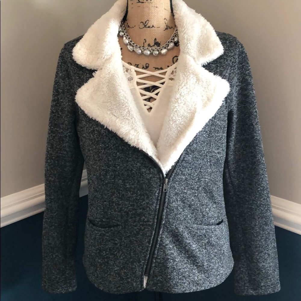 Grey sweater jacket